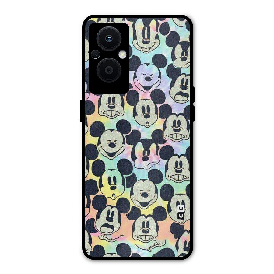 Fun Rainbow Faces Metal Back Case for Oppo F21s Pro 5G