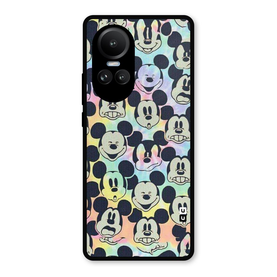 Fun Rainbow Faces Metal Back Case for Oppo Reno10 Pro