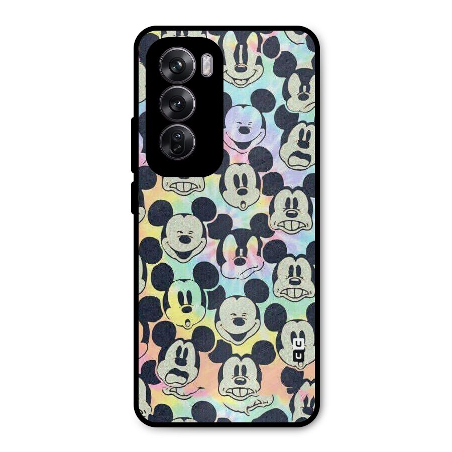 Fun Rainbow Faces Metal Back Case for Oppo Reno12 Pro