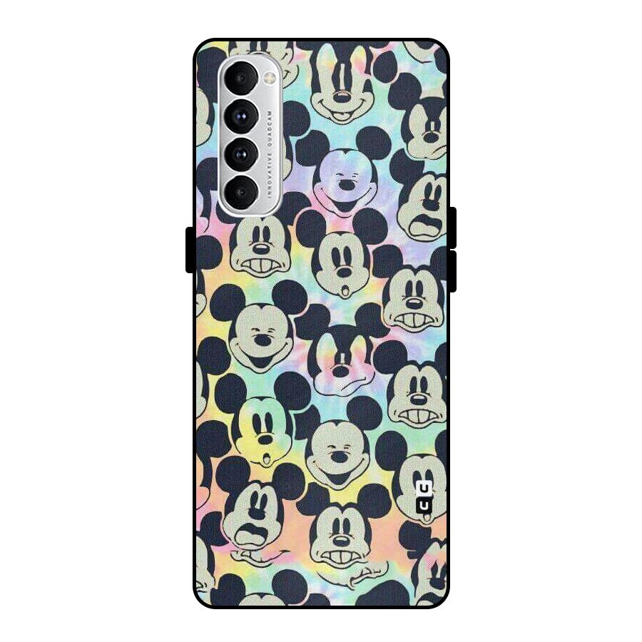 Fun Rainbow Faces Metal Back Case for Oppo Reno4 Pro
