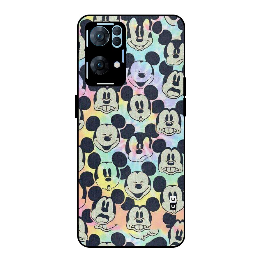 Fun Rainbow Faces Metal Back Case for Oppo Reno7 Pro 5G