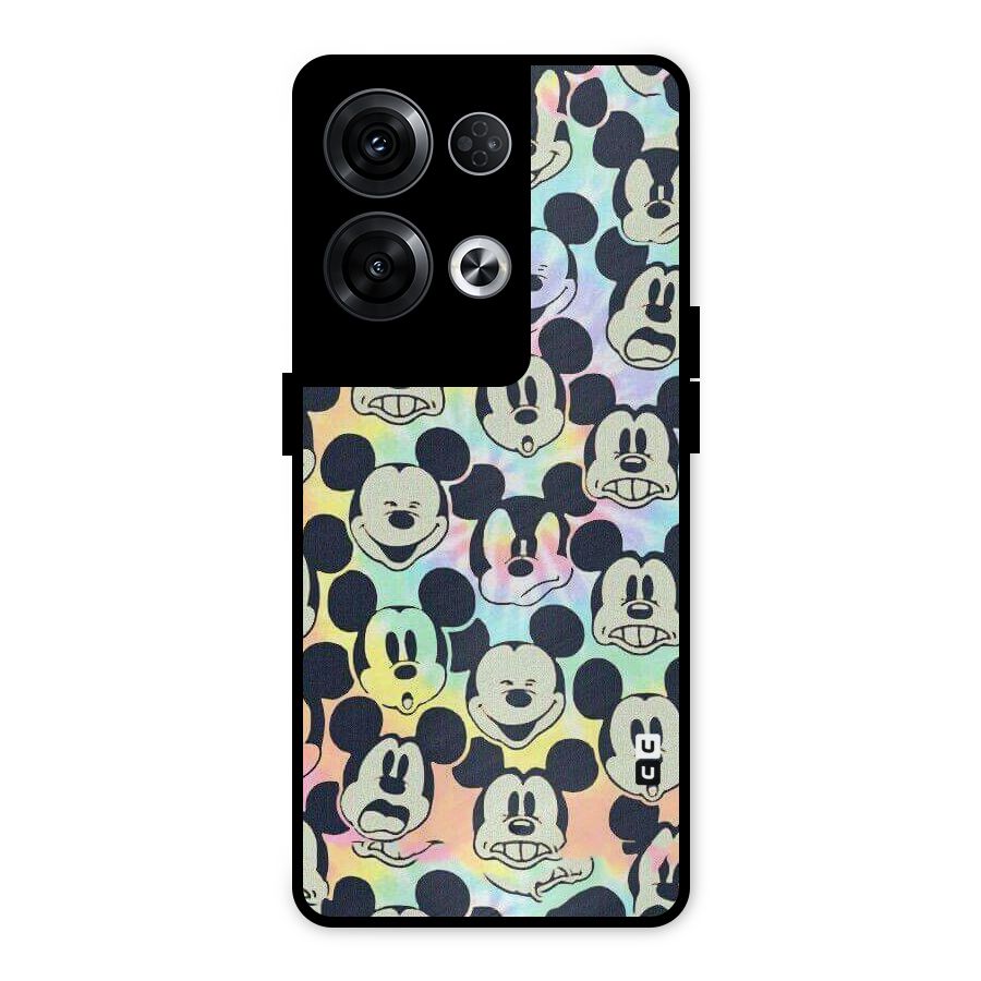 Fun Rainbow Faces Metal Back Case for Oppo Reno8 Pro 5G