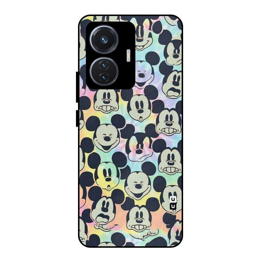 Fun Rainbow Faces Metal Back Case for Vivo T1 44W