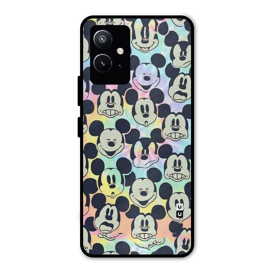 Fun Rainbow Faces Metal Back Case for Vivo T1 5G