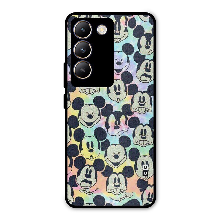 Fun Rainbow Faces Metal Back Case for Vivo T3 5G