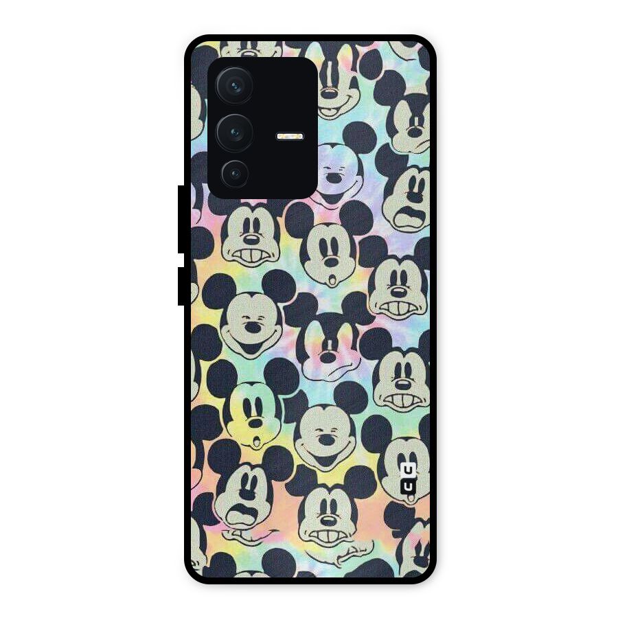 Fun Rainbow Faces Metal Back Case for Vivo V23 5G