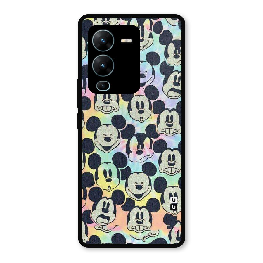 Fun Rainbow Faces Metal Back Case for Vivo V25 Pro