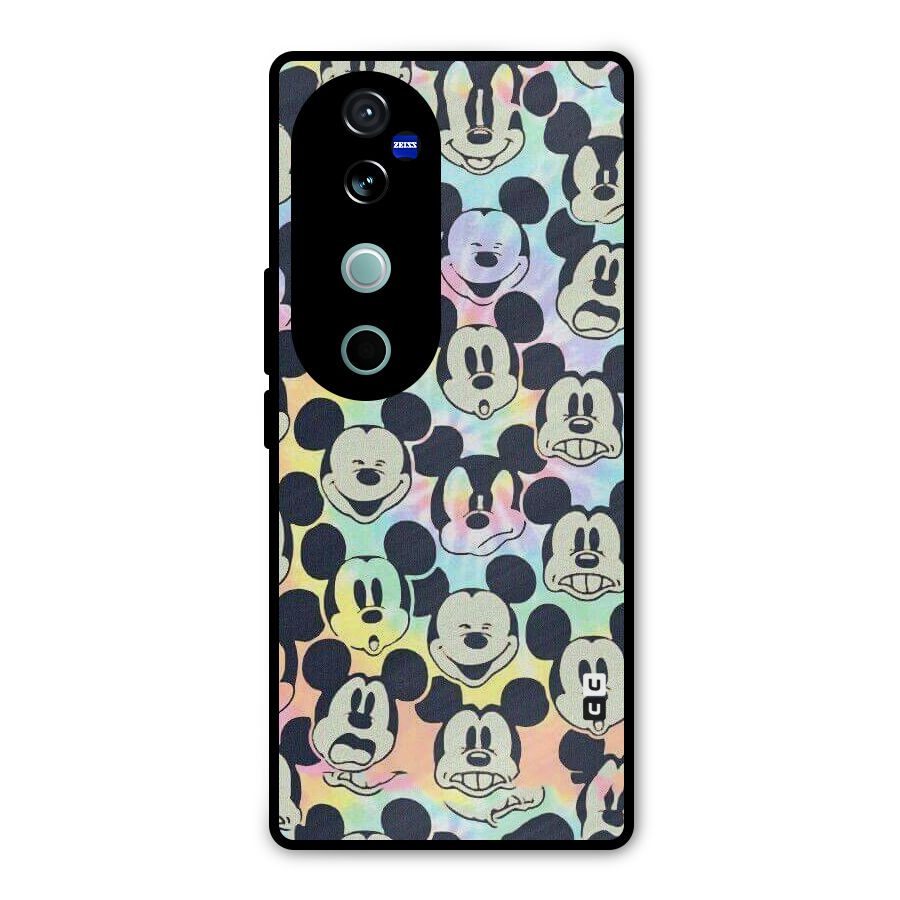 Fun Rainbow Faces Metal Back Case for Vivo V40