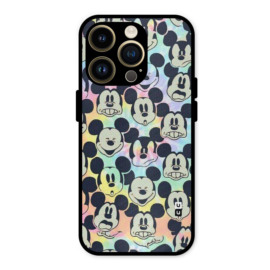 Fun Rainbow Faces Metal Back Case for iPhone 14 Pro