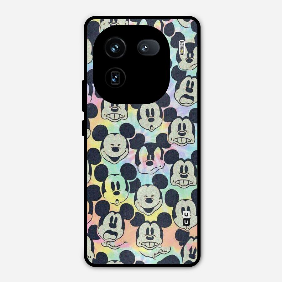 Fun Rainbow Faces Metal Back Case for iQOO 12