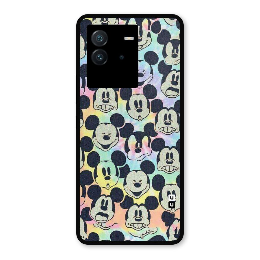 Fun Rainbow Faces Metal Back Case for iQOO Neo 6 5G