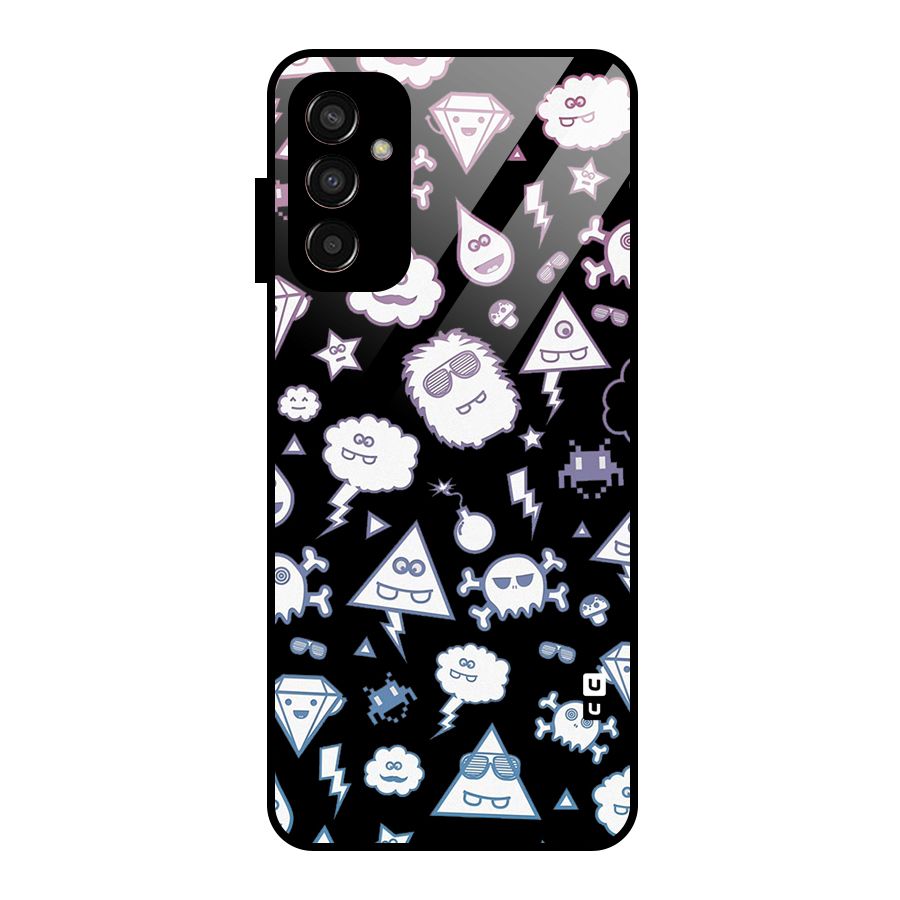 Funny Faces Glass Back Case for Galaxy F13