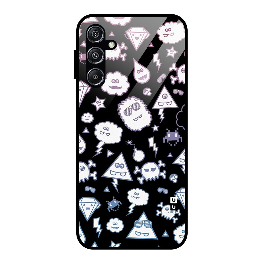 Funny Faces Glass Back Case for Galaxy M34 5G