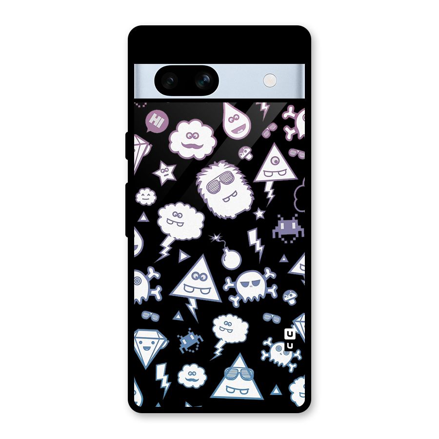 Funny Faces Glass Back Case for Google Pixel 7a