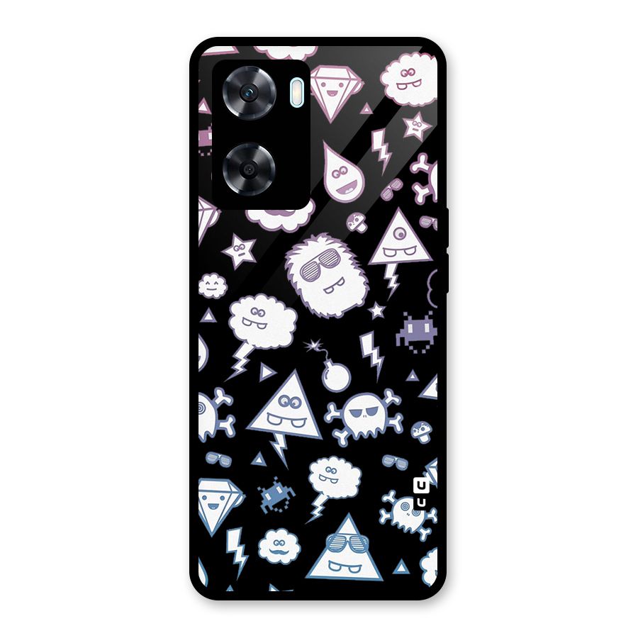 Funny Faces Glass Back Case for Oppo A77s
