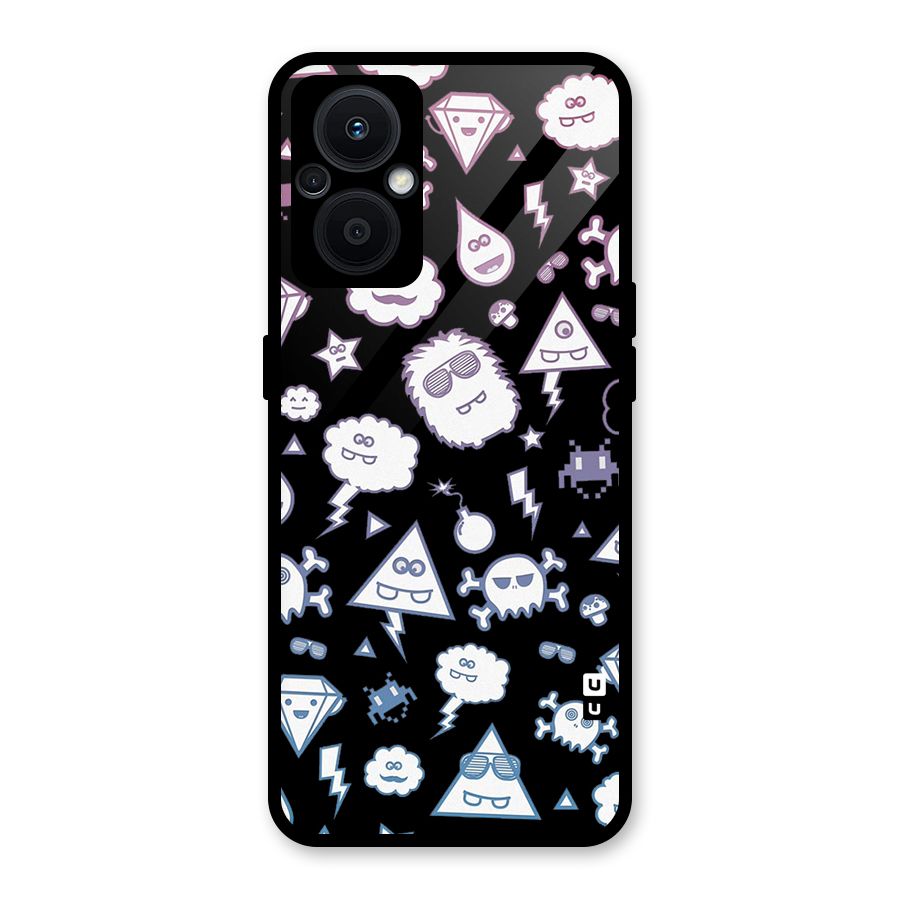 Funny Faces Glass Back Case for Oppo F21s Pro 5G