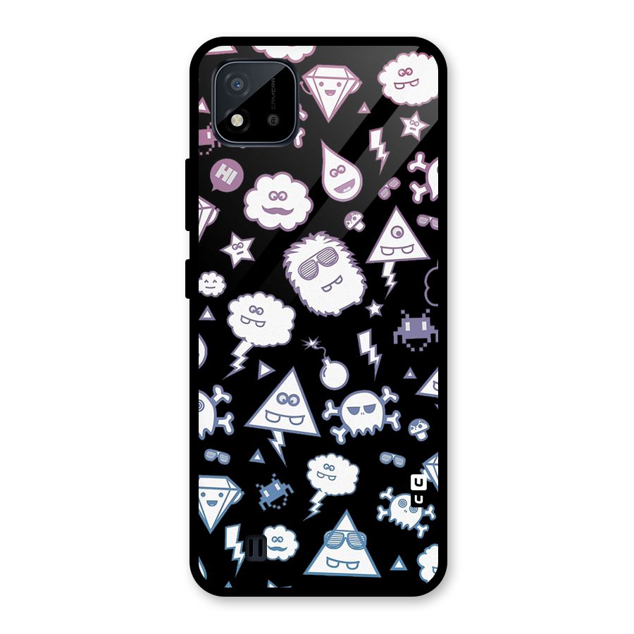 Funny Faces Glass Back Case for Realme C11 2021
