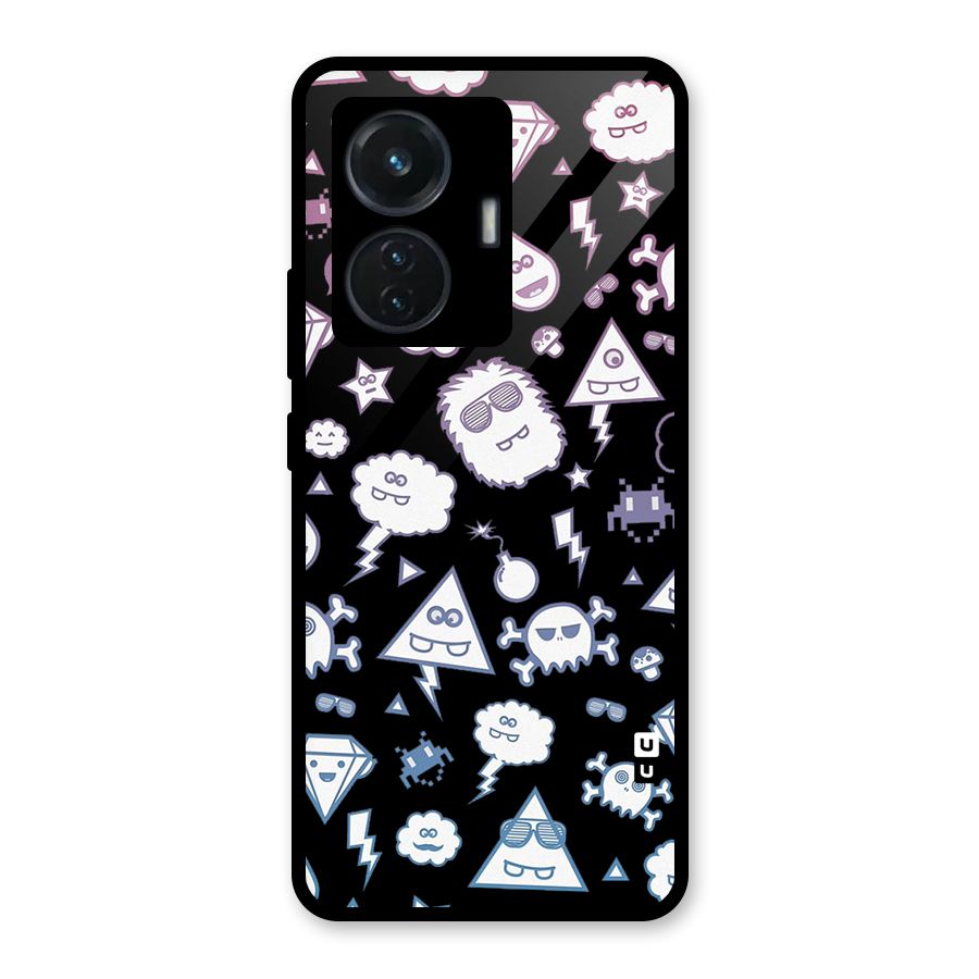 Funny Faces Glass Back Case for Vivo T1 44W