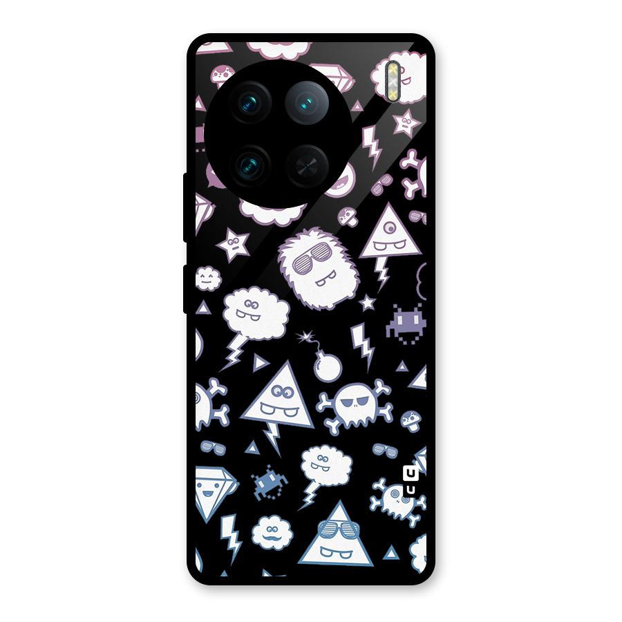 Funny Faces Glass Back Case for Vivo X90 Pro