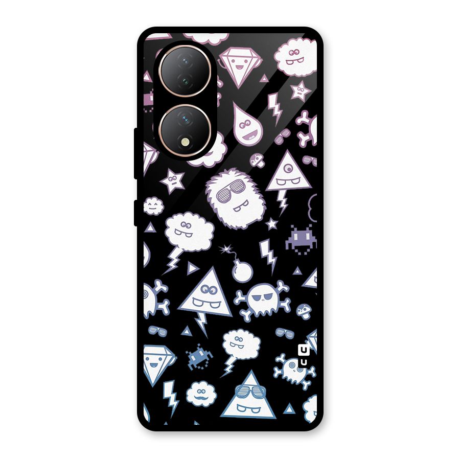 Funny Faces Glass Back Case for Vivo Y100A