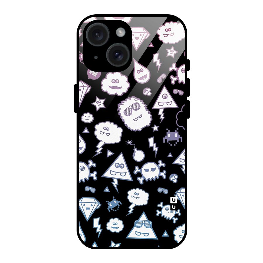 Funny Faces Glass Back Case for iPhone 15
