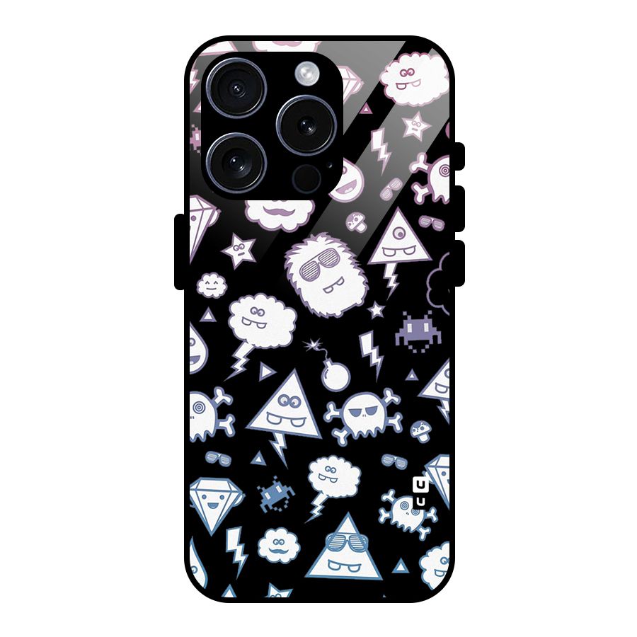 Funny Faces Glass Back Case for iPhone 15 Pro
