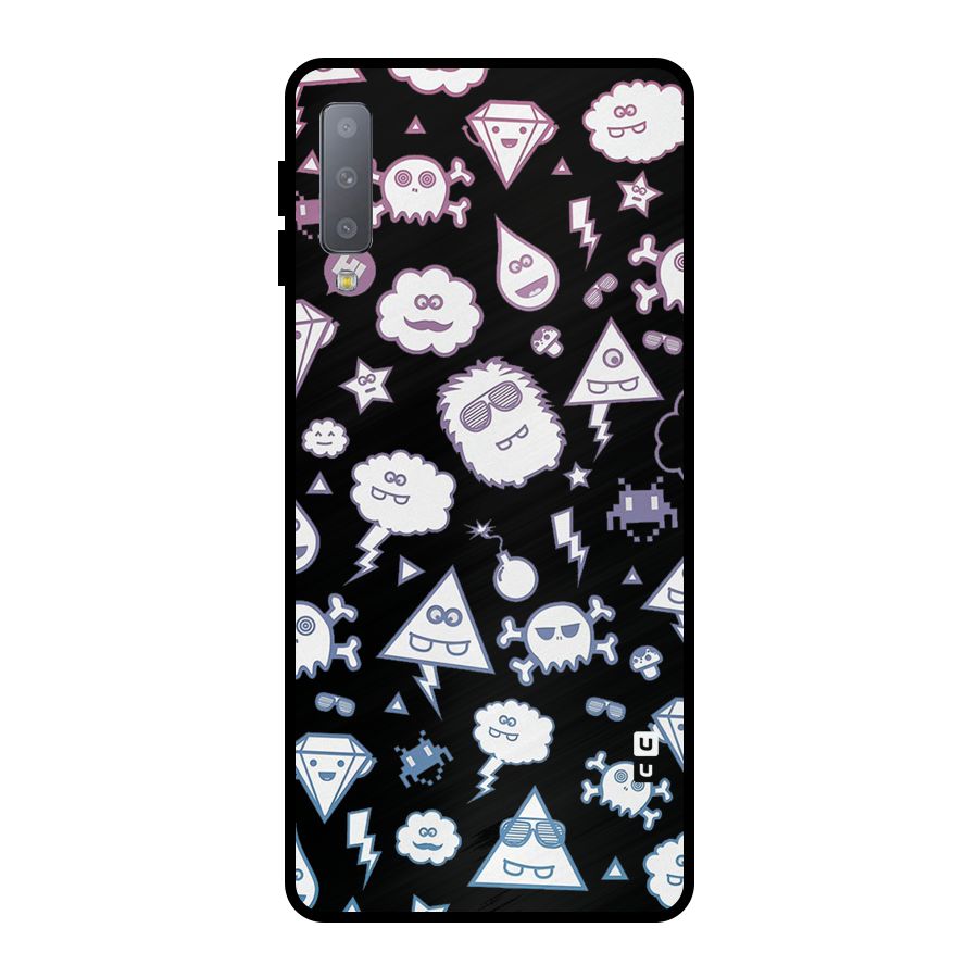Funny Faces Metal Back Case for Galaxy A7 (2018)