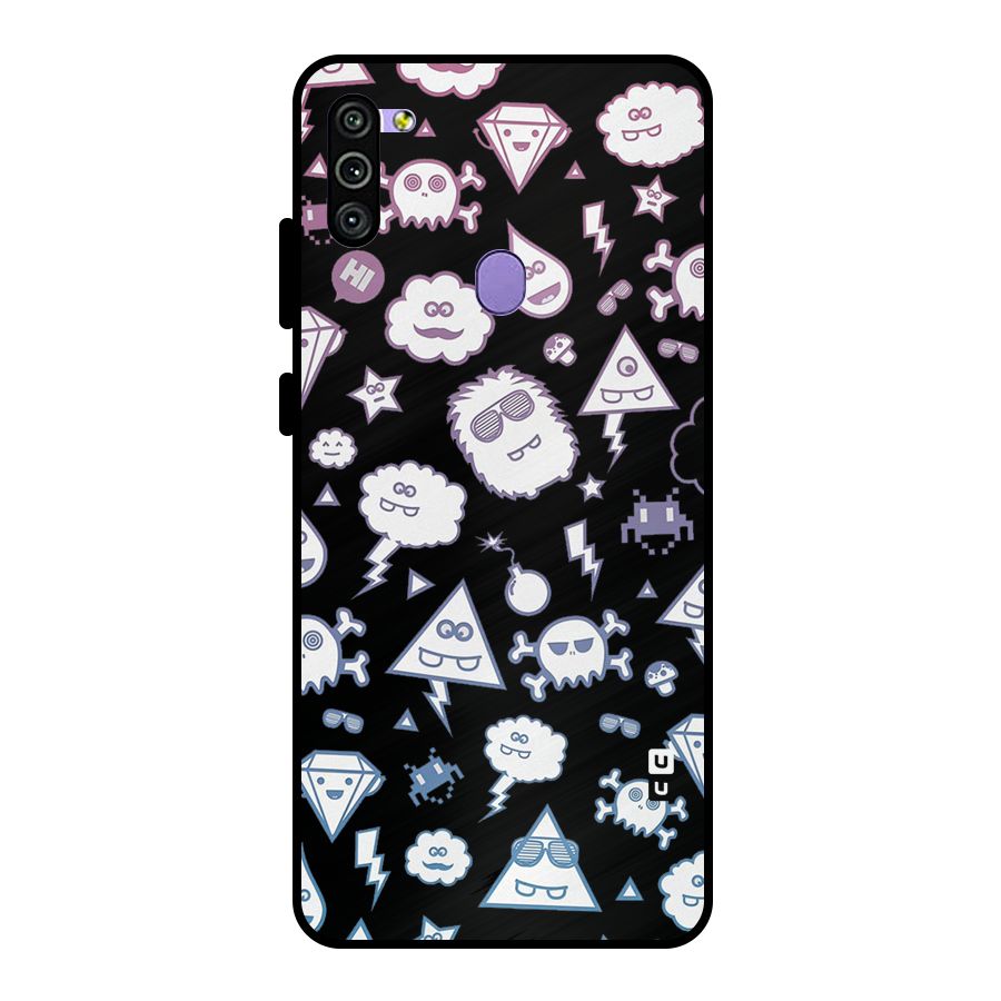 Funny Faces Metal Back Case for Galaxy M11