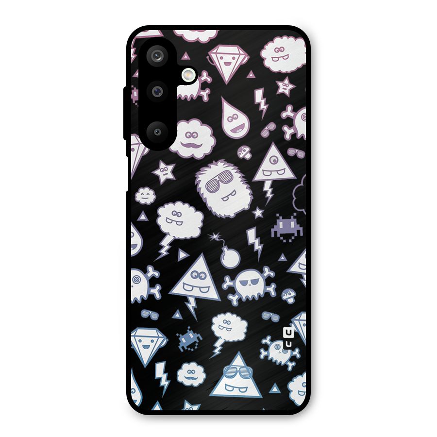 Funny Faces Metal Back Case for Galaxy M16