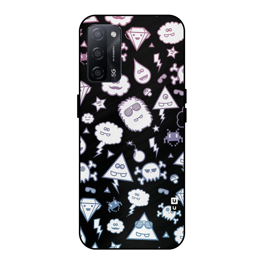 Funny Faces Metal Back Case for Oppo A53s 5G