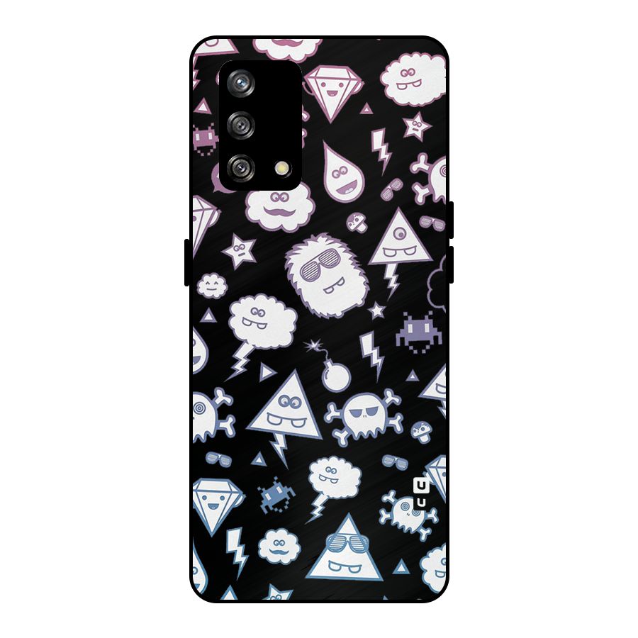 Funny Faces Metal Back Case for Oppo F19