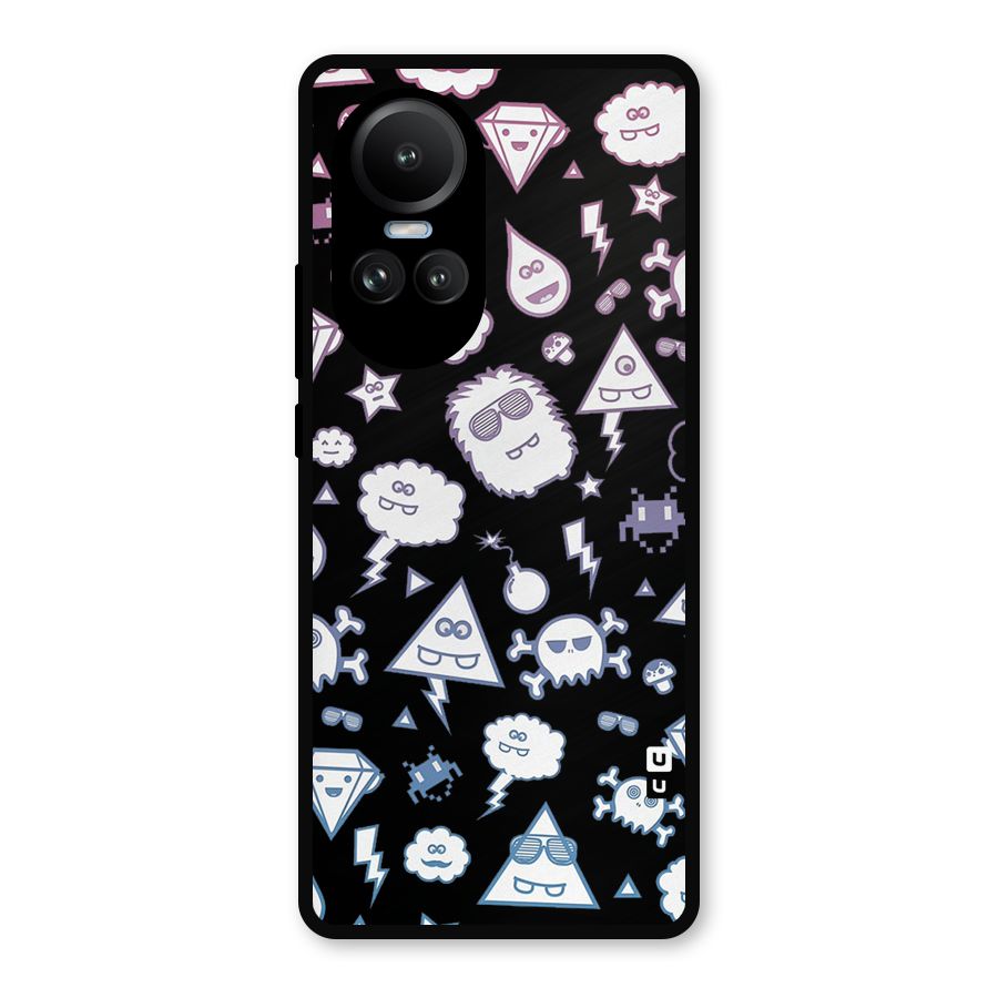 Funny Faces Metal Back Case for Oppo Reno10