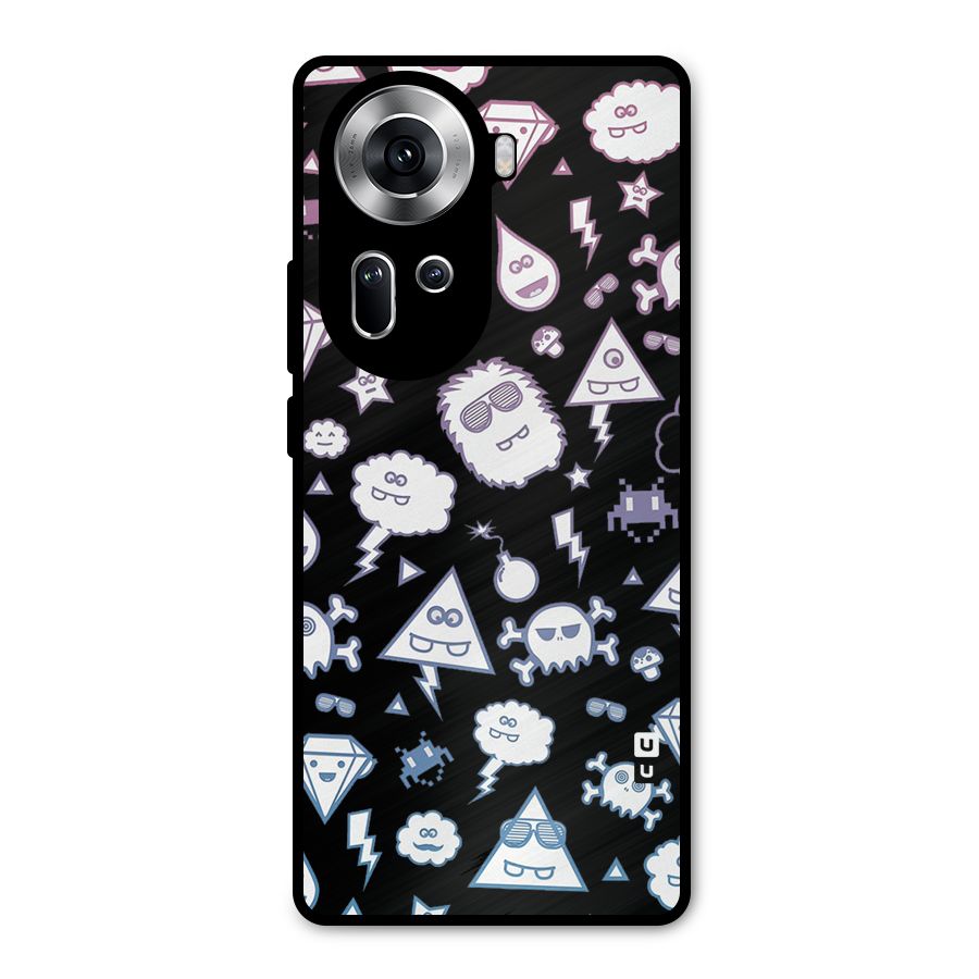 Funny Faces Metal Back Case for Oppo Reno11 5G