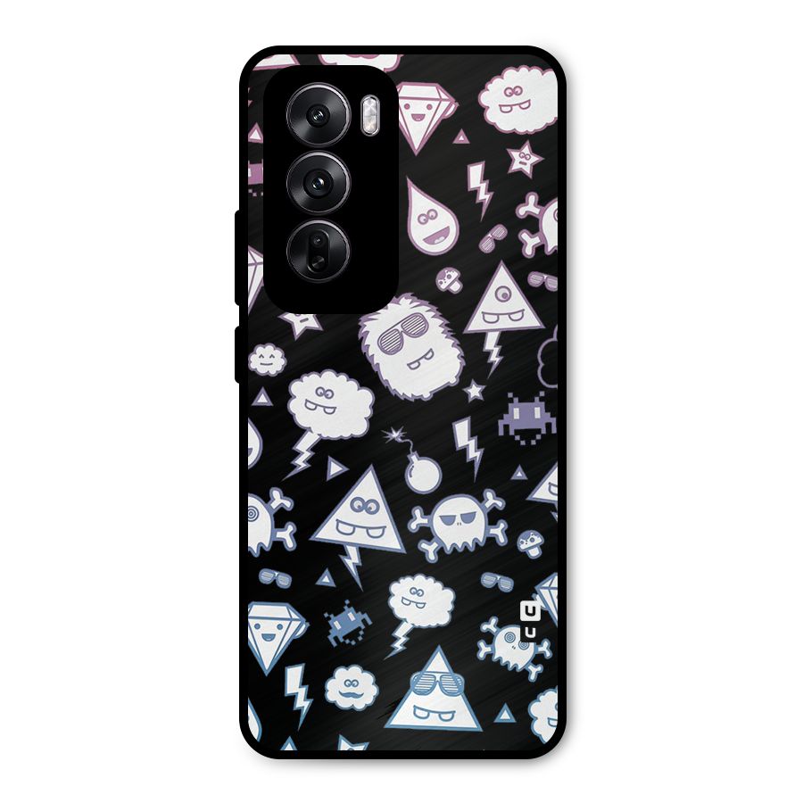 Funny Faces Metal Back Case for Oppo Reno12