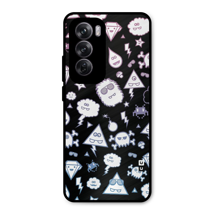 Funny Faces Metal Back Case for Oppo Reno12 Pro