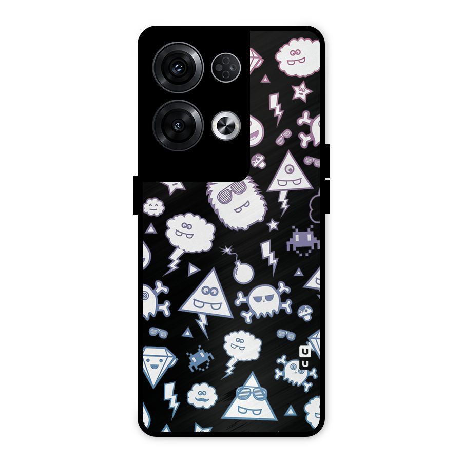 Funny Faces Metal Back Case for Oppo Reno8 Pro 5G