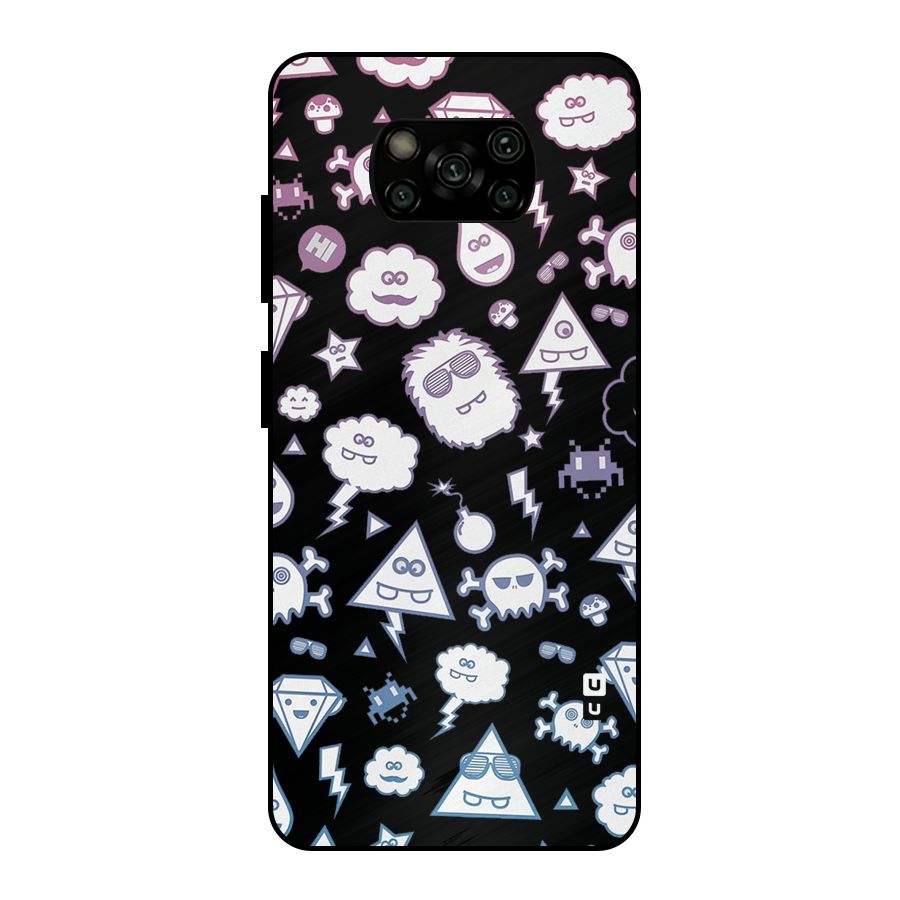 Funny Faces Metal Back Case for Poco X3