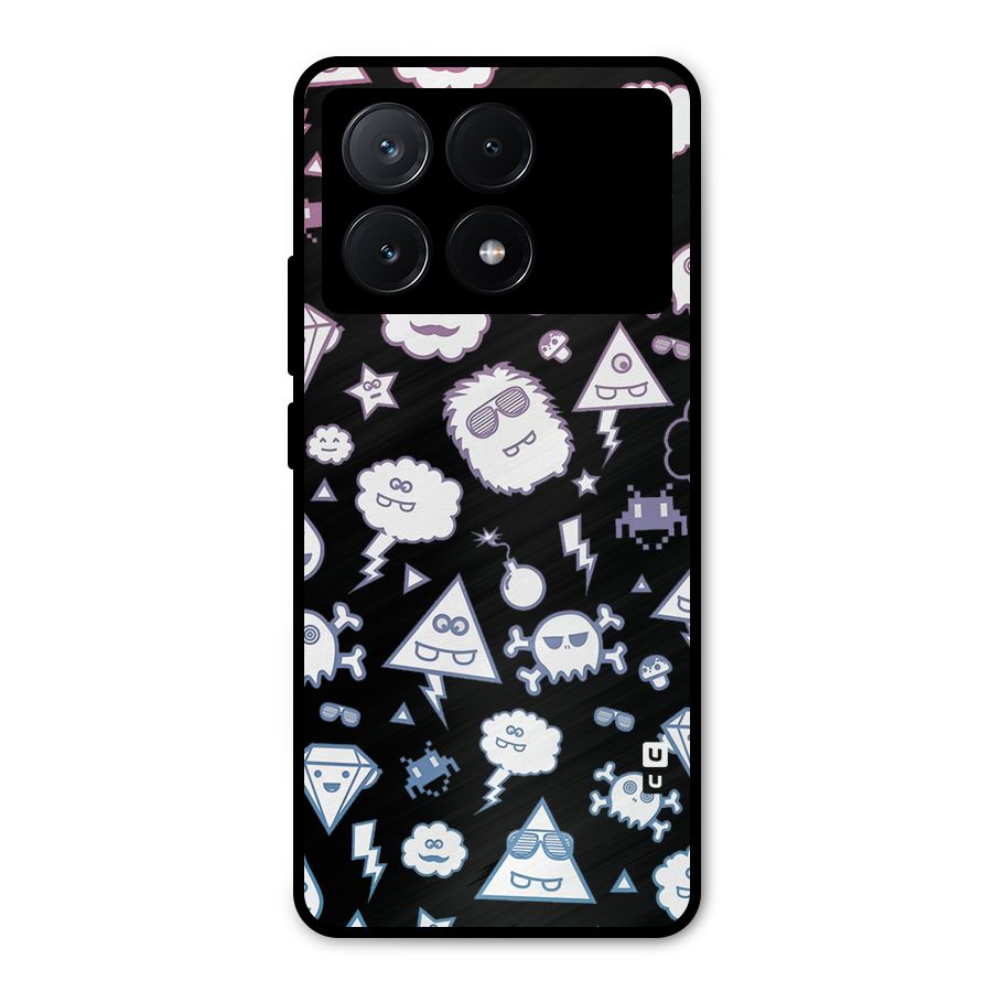Funny Faces Metal Back Case for Poco X6 Pro