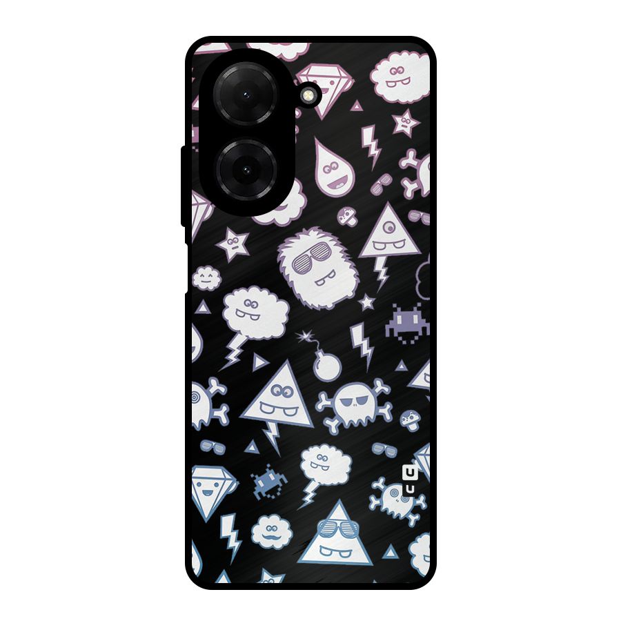 Funny Faces Metal Back Case for Redmi A5 4G