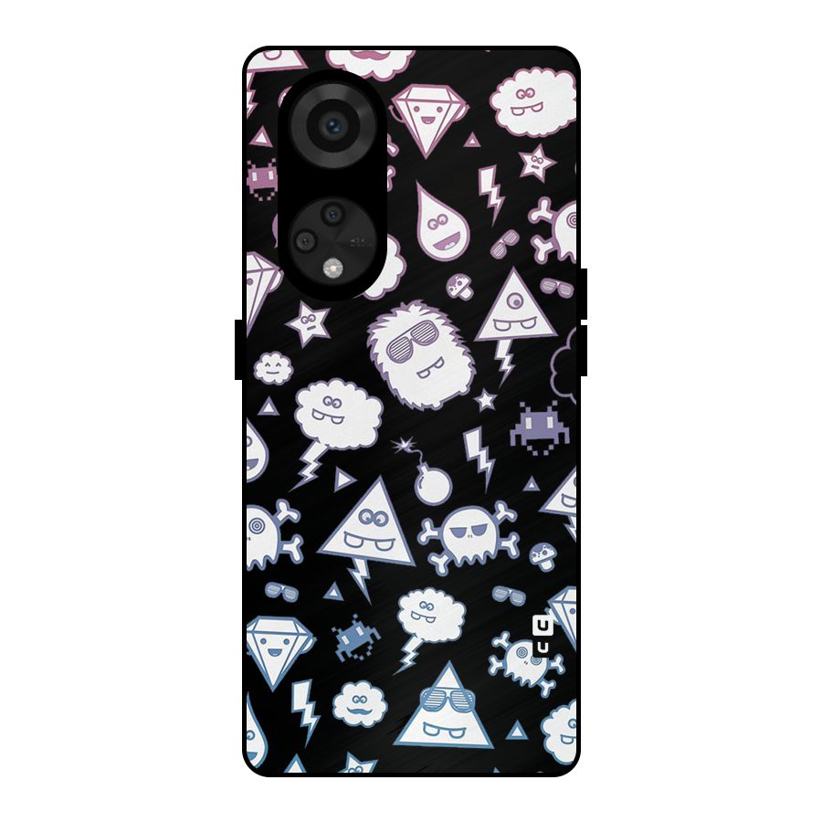 Funny Faces Metal Back Case for Reno8 T 5G