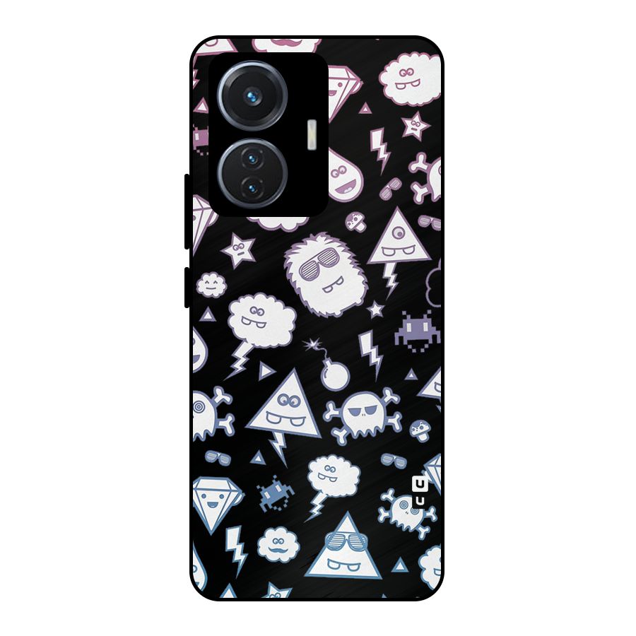 Funny Faces Metal Back Case for Vivo T1 44W