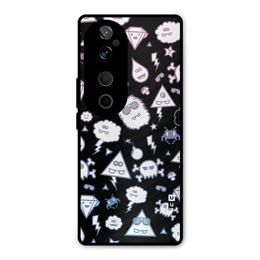 Funny Faces Metal Back Case for Vivo T3 Ultra