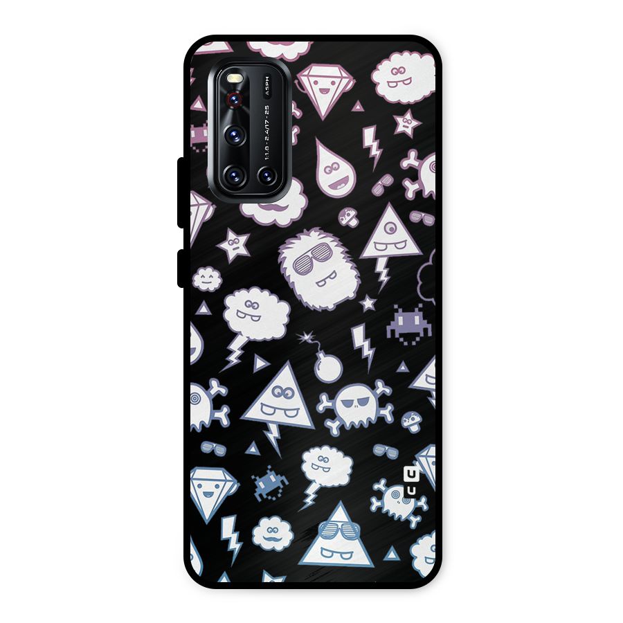 Funny Faces Metal Back Case for Vivo V19