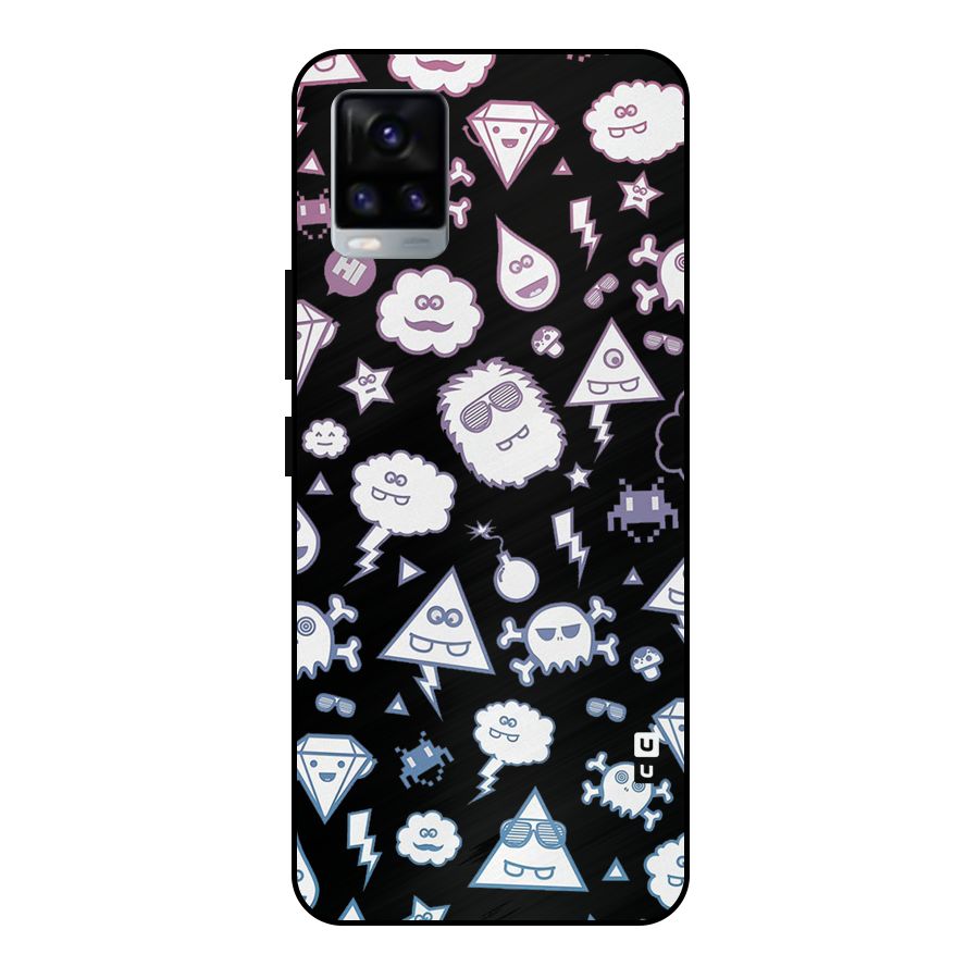 Funny Faces Metal Back Case for Vivo V20 2021