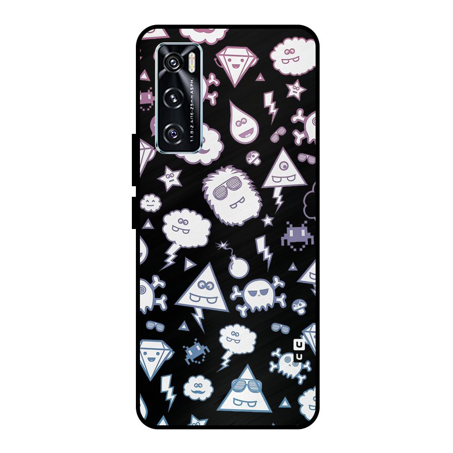 Funny Faces Metal Back Case for Vivo V20 SE
