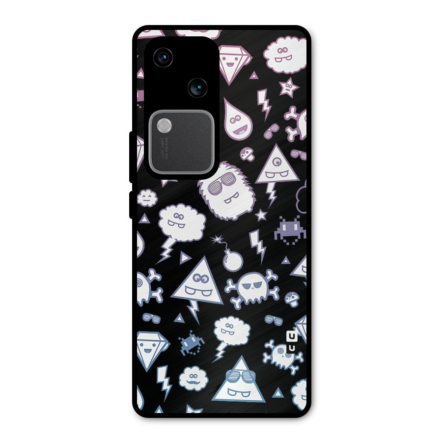 Funny Faces Metal Back Case for Vivo V30