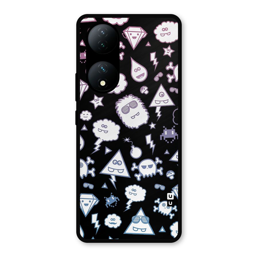 Funny Faces Metal Back Case for Vivo Y100a