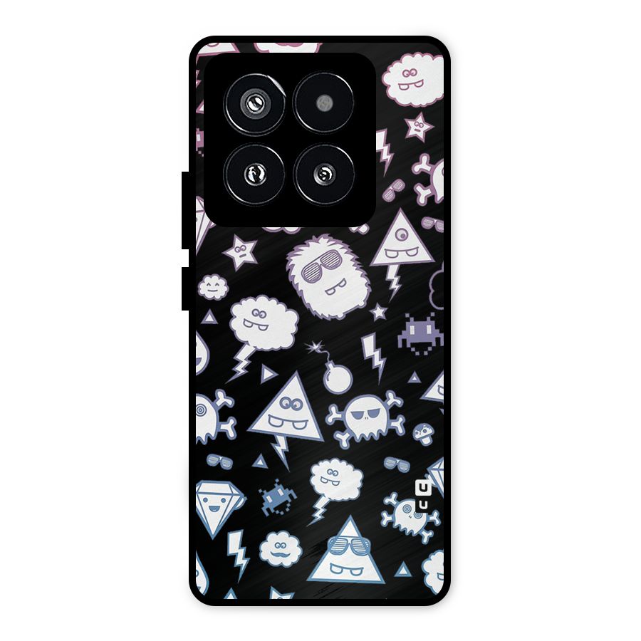 Funny Faces Metal Back Case for Xiaomi 14 Pro