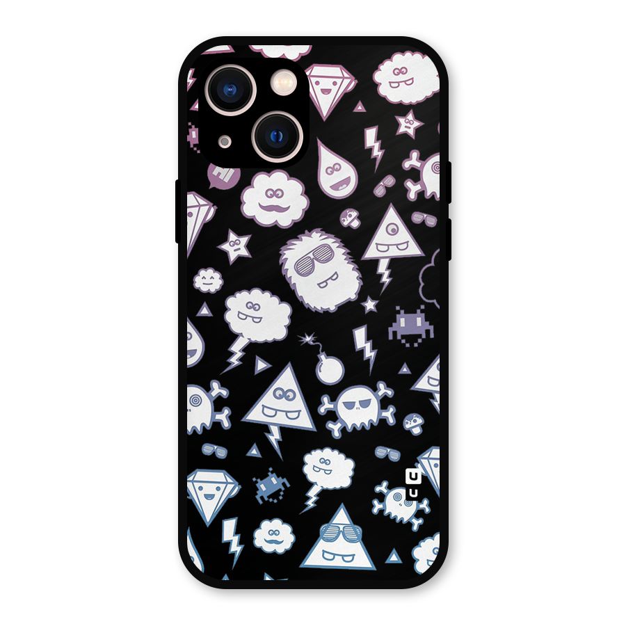 Funny Faces Metal Back Case for iPhone 13