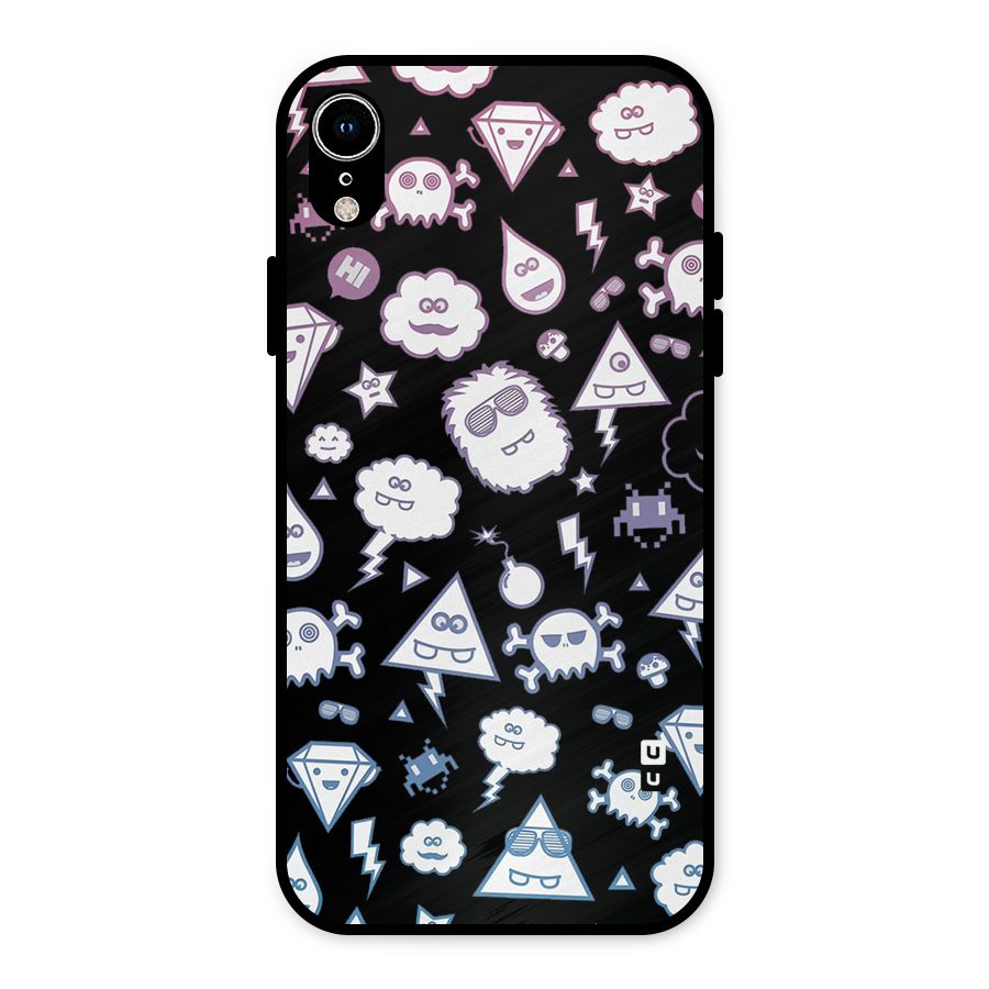 Funny Faces Metal Back Case for iPhone XR
